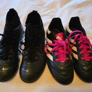 Adidas Black and Pink Athletic Shoes
